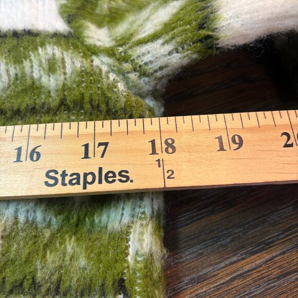 Vintage Beeline Cardigan Womens Sz 38 Medium Green Fair Isle Full Zip 60s 70s - Picture 6 of 8